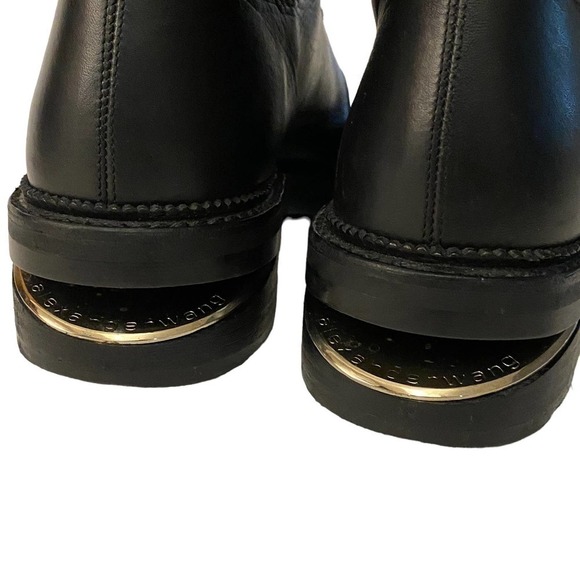 Alexander Wang Andy Hiker Leather Booties Silver-Tone Hardware Black Size 41 - Picture 11 of 16